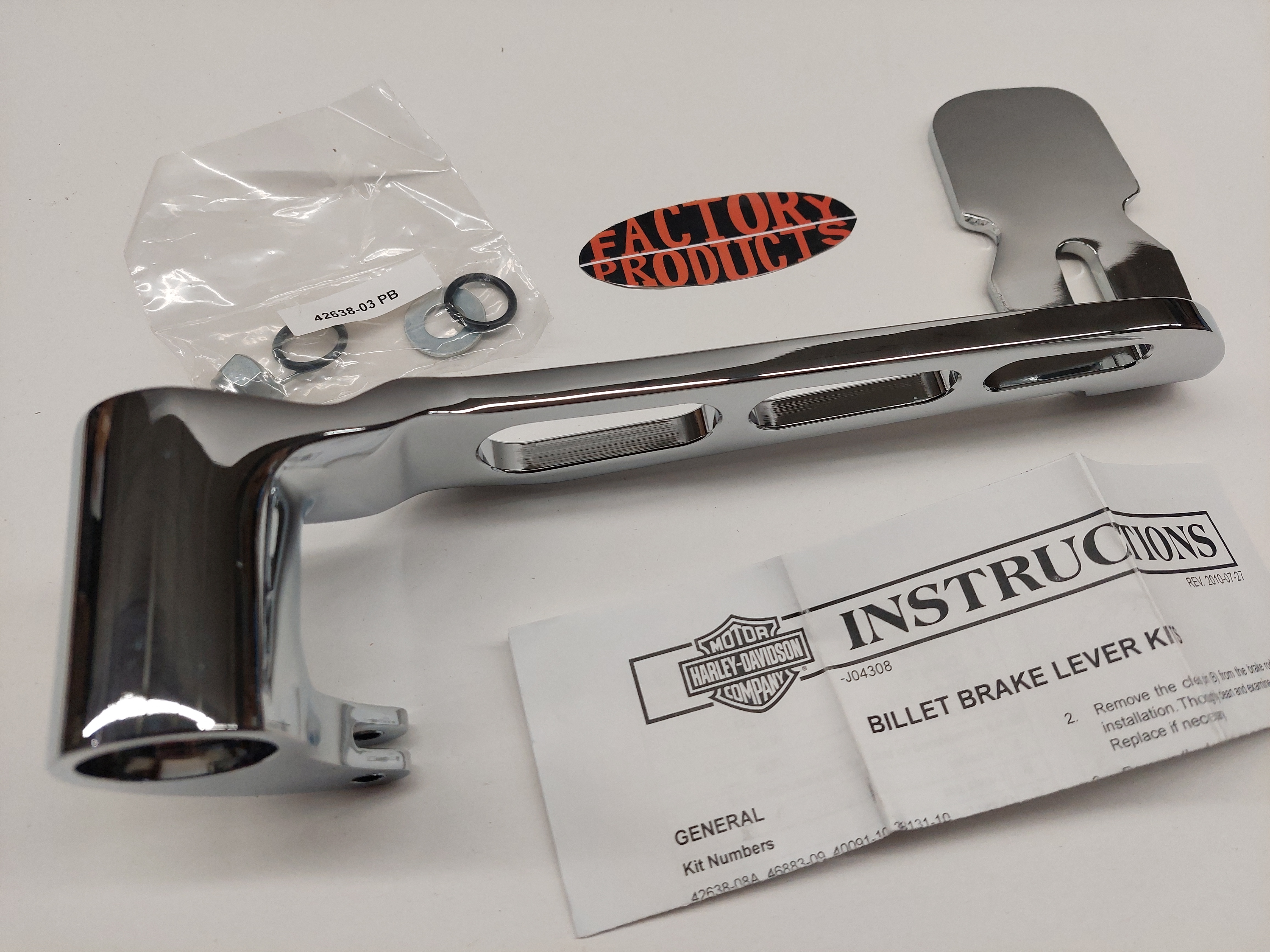 GENUINE HARLEY DAVIDSON Chrome Billet Brake Lever Kit 42638-08A ...